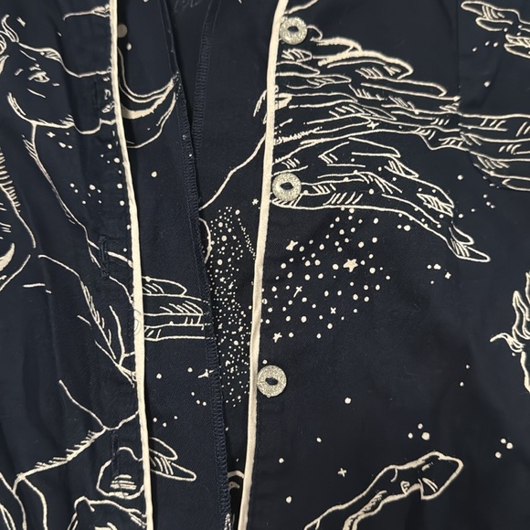 Victorias Secret Flannel Noir Navy Pegasus Pajama Set - Picture 8 of 8